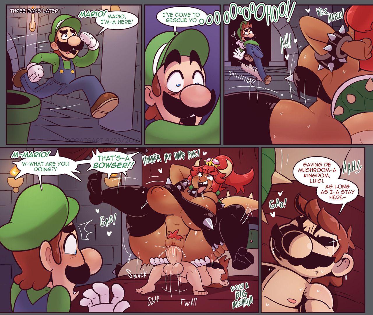 Mario Hentai Tit Fuck - Bowsette x Mario - Cobatsart - KingComiX.com