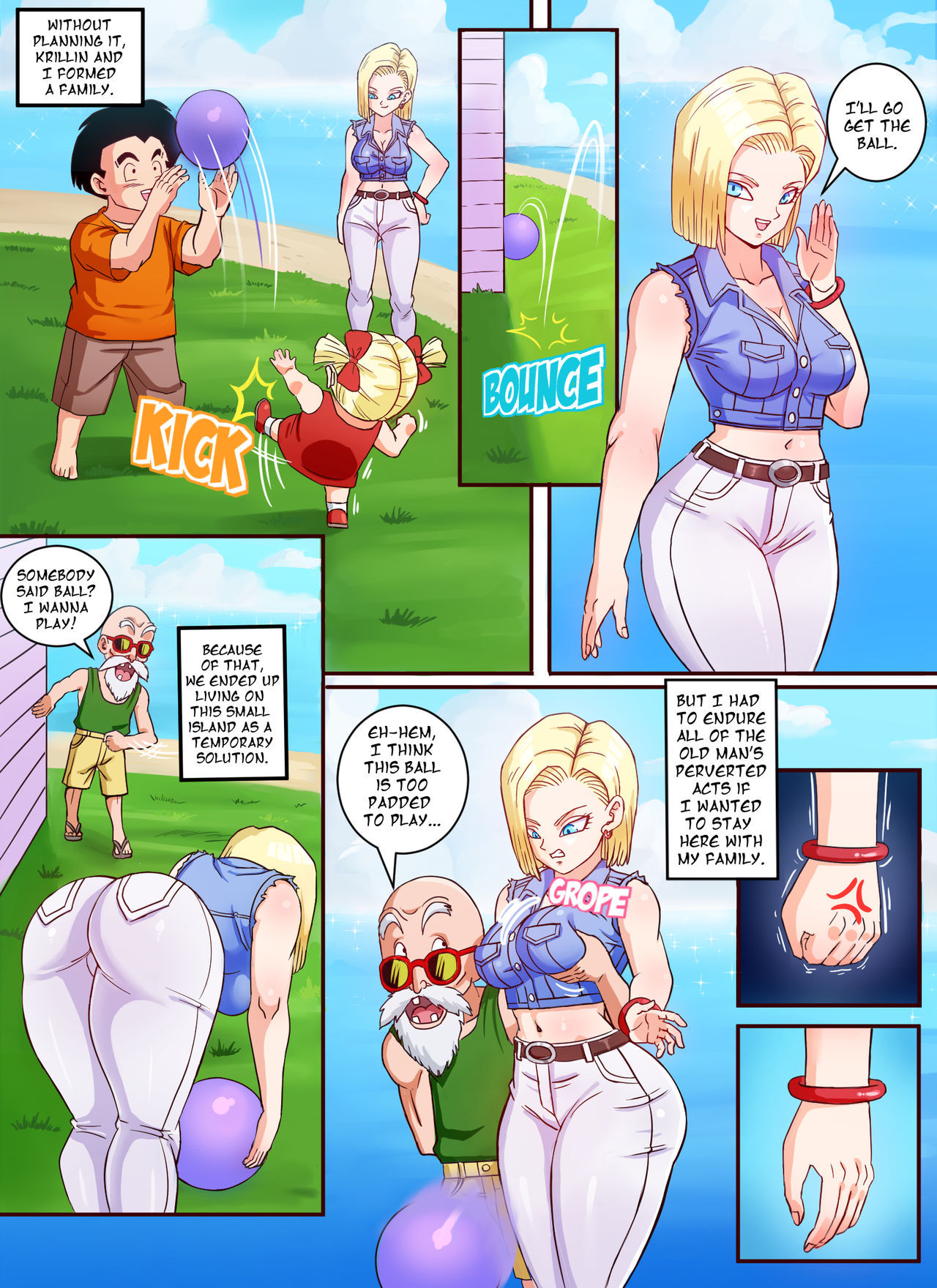 Android 18 and Master Roshi - Pink Pawg - KingComiX.com