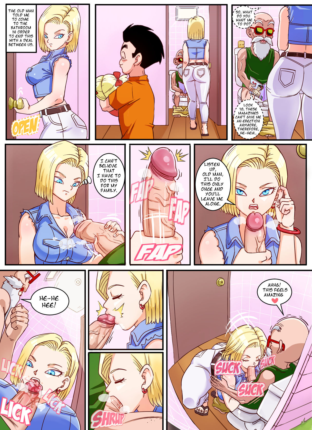 Android 18 and Master Roshi Pink Pawg 03