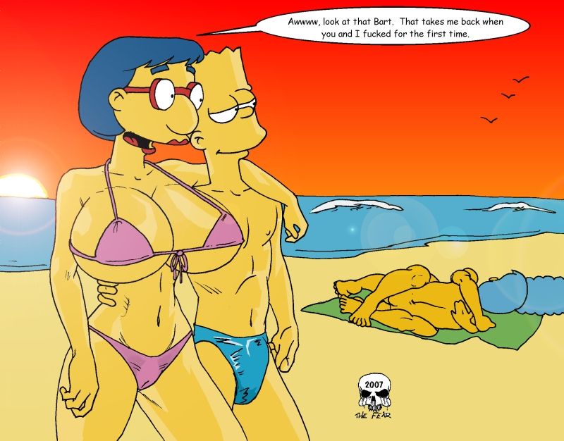 Simpson Funny Porn - Beach Fun - Simpsons XXX - KingComiX.com