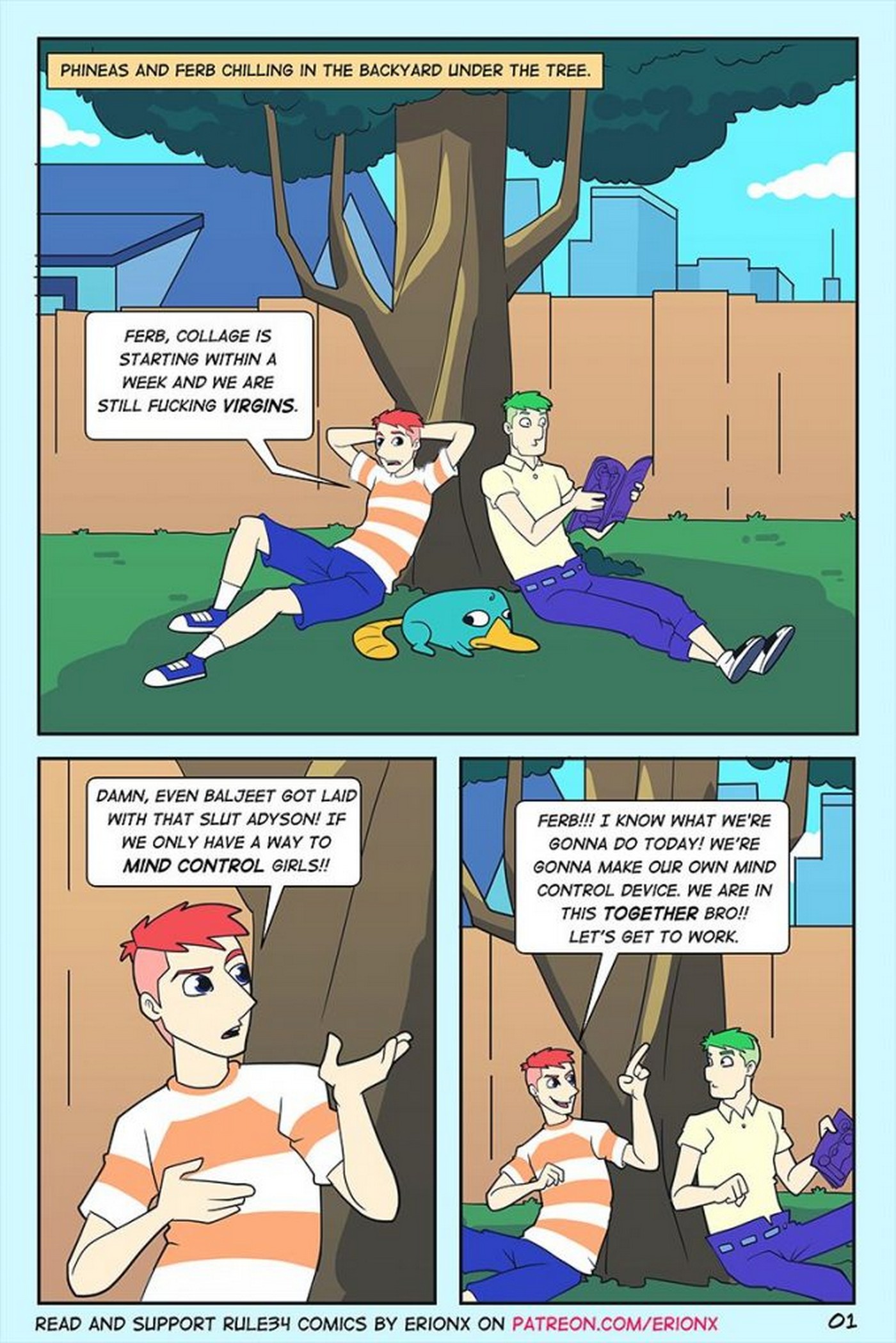 Phineas and ferb porn comic helping out a friend