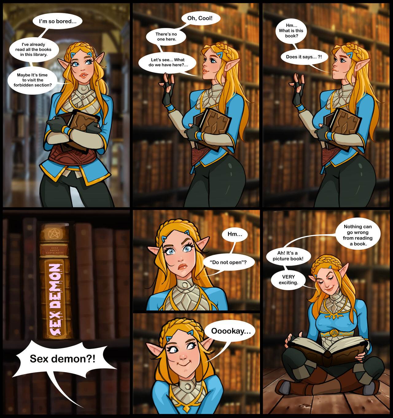Zelda In A Library – Olena Minko 1